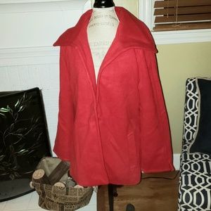 Women's JM Collection red wool coat.